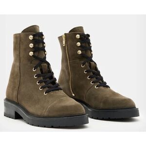 All Saints Combat Boot in Dark Olive NWOB Size 40/10